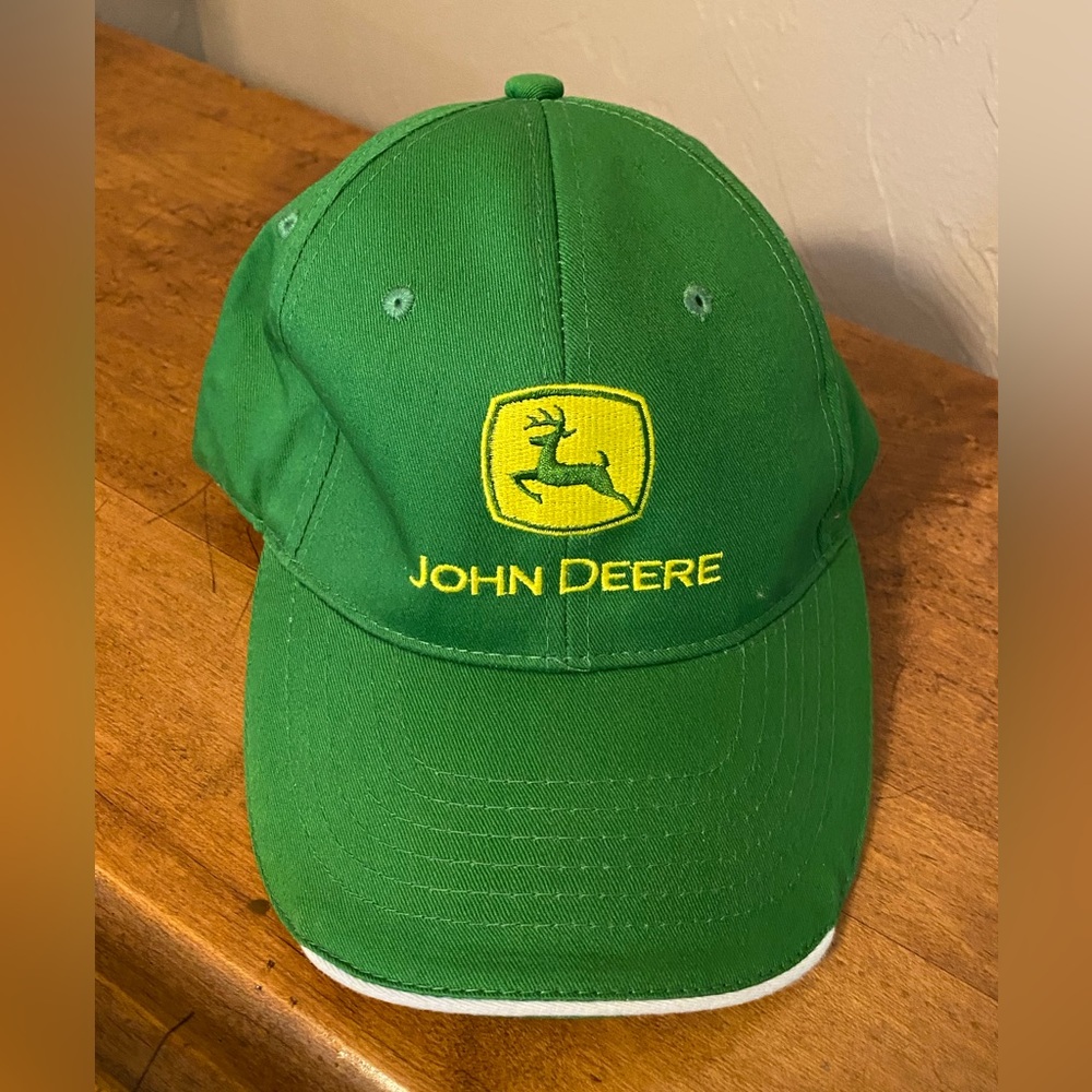 John Deere K Products Mens Green Hat Cap Adjustable 100% Cotton
